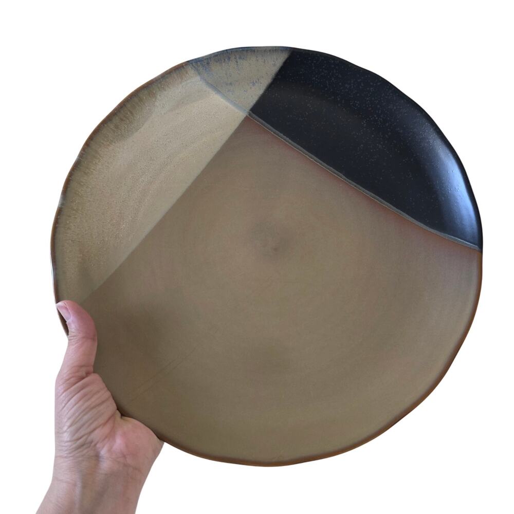 Sango Gold Dust Black Dinner Plate Round Two Tone Stoneware 12.5 in Replacement